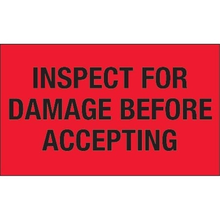 Box Partners Tape Logic DL1219 3 x 5 in. - Inspect For Damage Before Accepting Fluorescent Red Labels - Roll of 500 DL1219